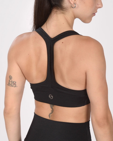Top competición de LYCRA metalizada negra