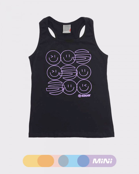Musculosa de niña de jersey negra con estampa :)