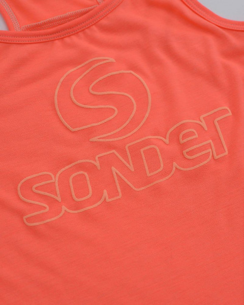 Musculosa de niñade jersey viscosa coral flúo