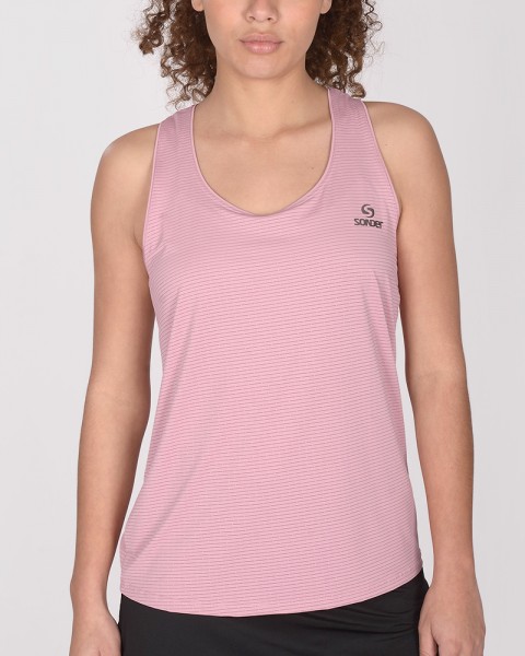 Musculosa de poliéster tramado rosa viejo