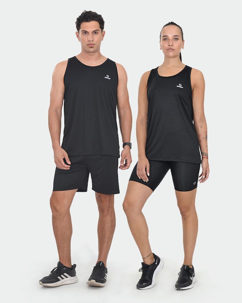 Musculosa básica de poliester negra
