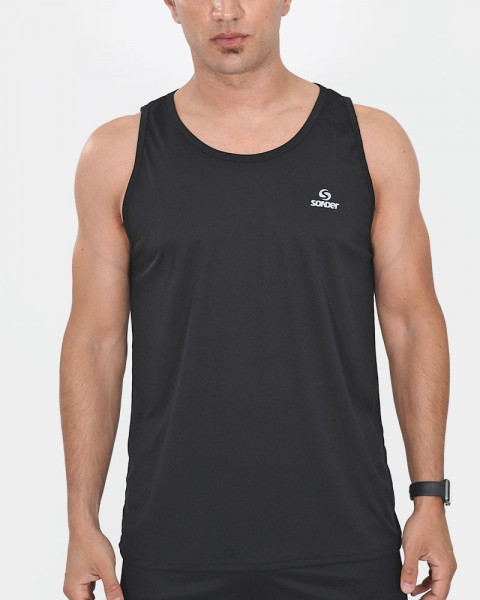 Musculosa básica de poliester negra