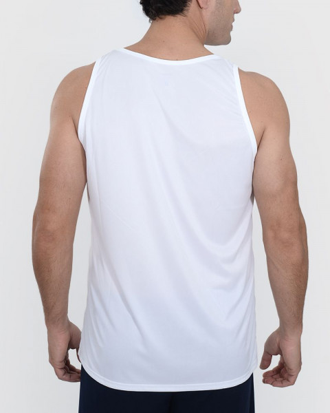 Musculosa básica unisex de políester blanca