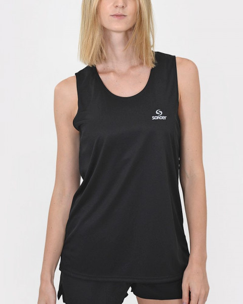 Musculosa básica de poliéster liso negra