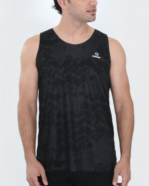 Musculosa de poliéster estampado Mineral