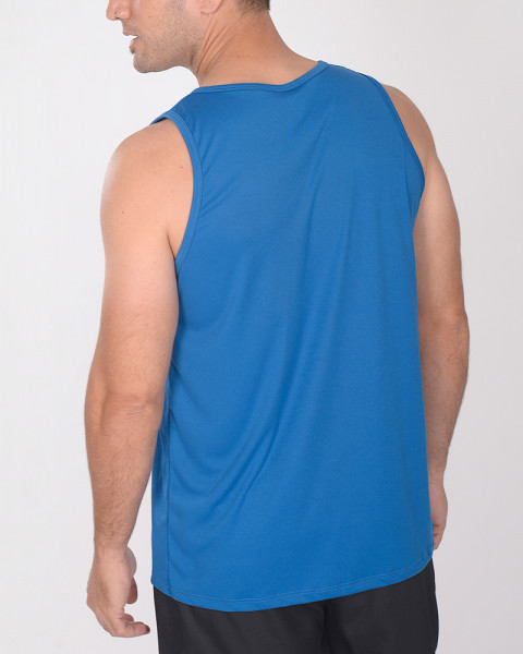 Musculosa de poliéster neodry azul índigo con estampa