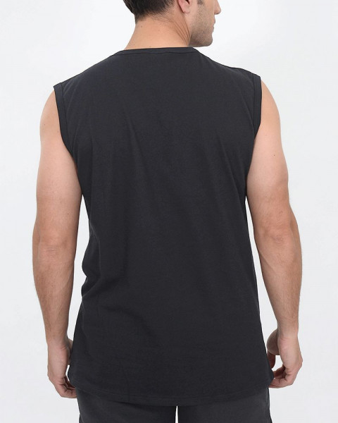 Musculosa de jersey negra con estampa