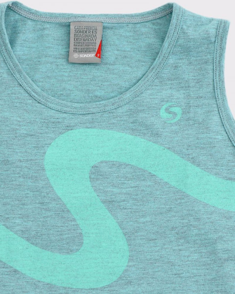 Musculosa de niño de jersey aqualino melange