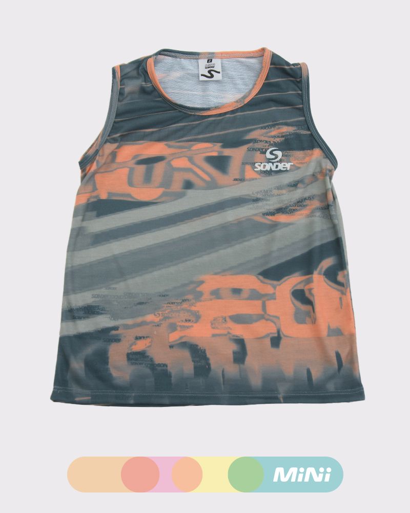 Musculosa de niño de jersey estampado tecno naranja
