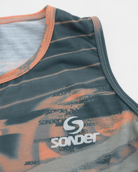 Musculosa de niño de jersey estampado tecno naranja