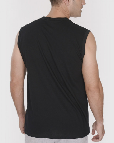 Musculosa de jersey negro con estampa
