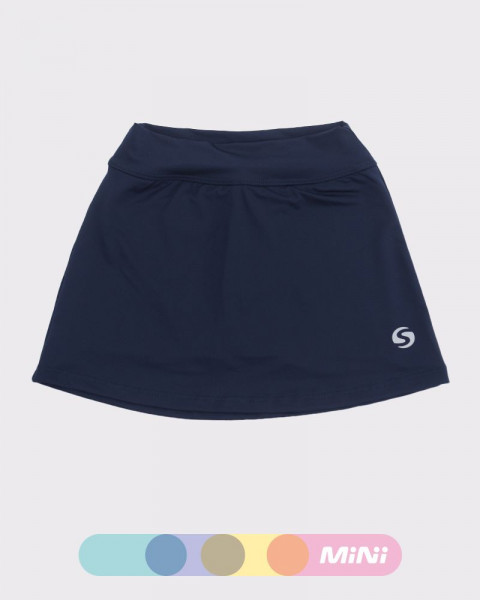 Pollera short de niña de poliéster liso azul