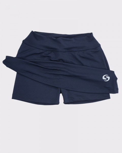 Pollera short de niña de poliéster liso azul
