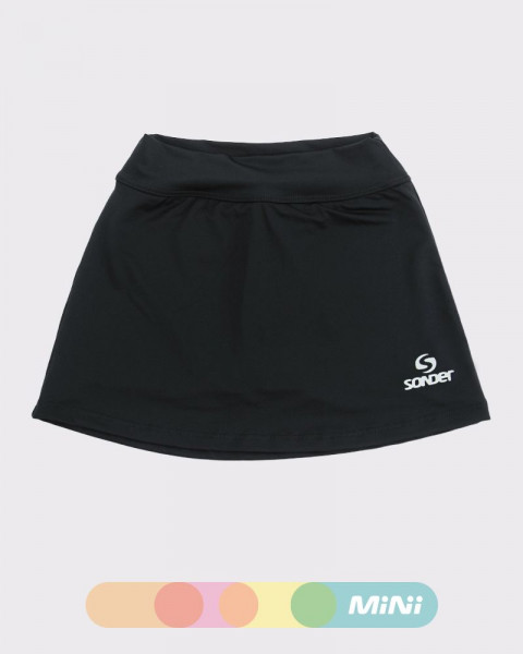 Pollera short de niña de poliéster liso negro