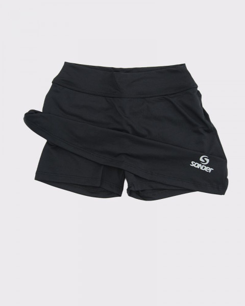 Pollera short de niña de poliéster liso negro
