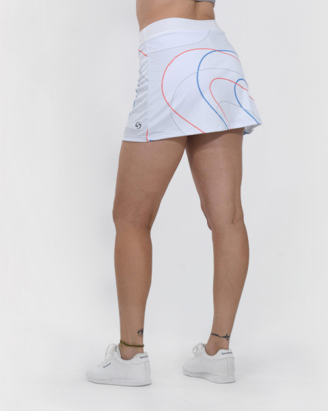 Pollera de poliéster estampado Retro con calza
