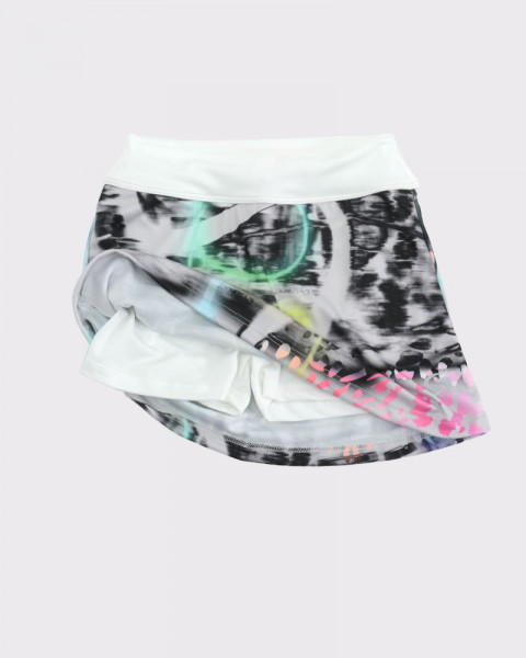 Pollera con calza de poliéster estampado tecno animal