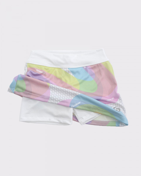 Pollera con calza de poliéster estampado Mini Retro Pop