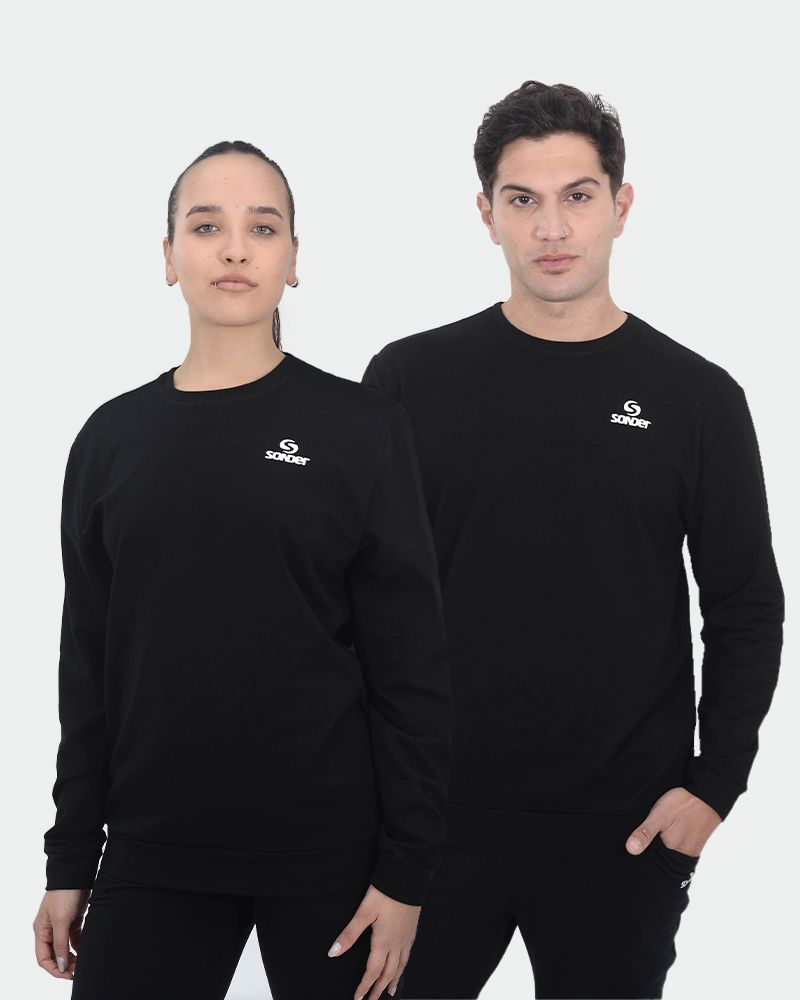 Buzo básico unisex de algodón negro