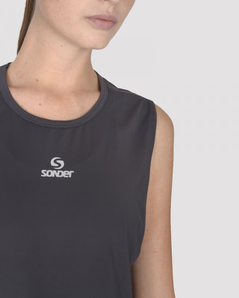 Sudadera de poliéster calado gris plomo