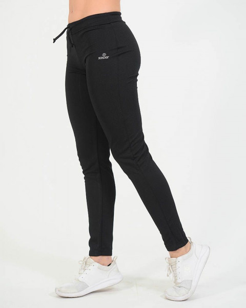 Pantalón básico de tela fantasía negro