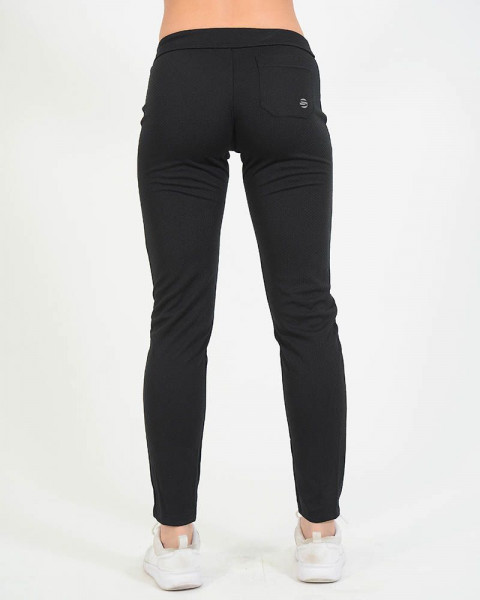 Pantalón básico de tela fantasía negro