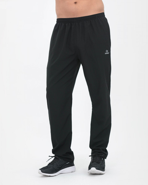 Pantalón recto de microfibra elastizada negro