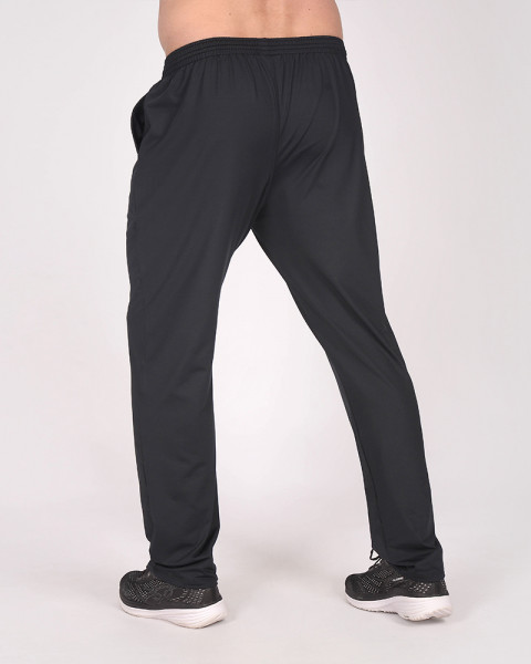Pantalón recto de microfibra frisada negra