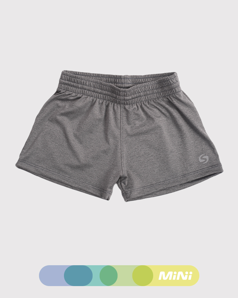 Short de niño de microfibra elastizada gris melange