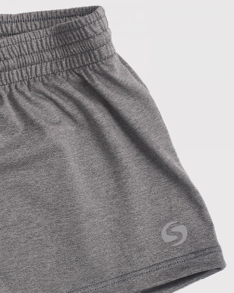 Short de niño de microfibra elastizada gris melange
