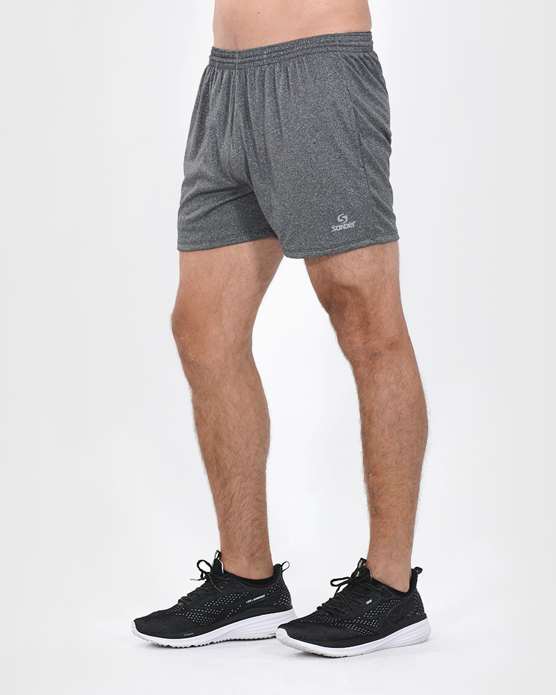 Short de microfibra liviana gris melange oscuro