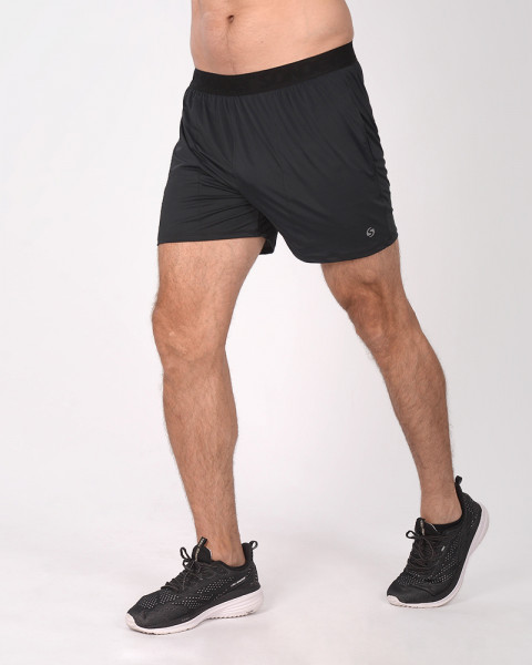 Short de poliéster elastizado negro