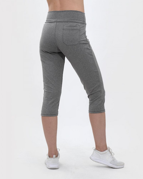 Capri de microfibra elastizada gris melange