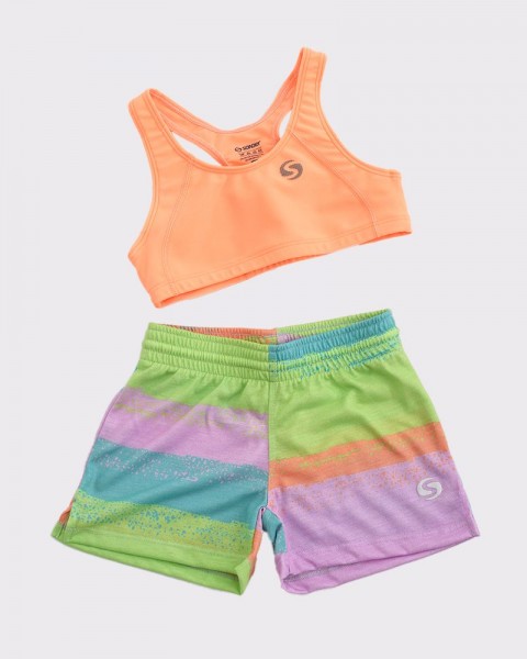 Short de niña de jersey estampado tuti fruti