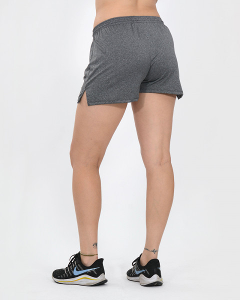 Short de microfibra liviana gris melange con tajo