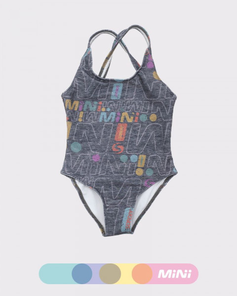 Malla de niña competición de LYCRA estampada mini melange