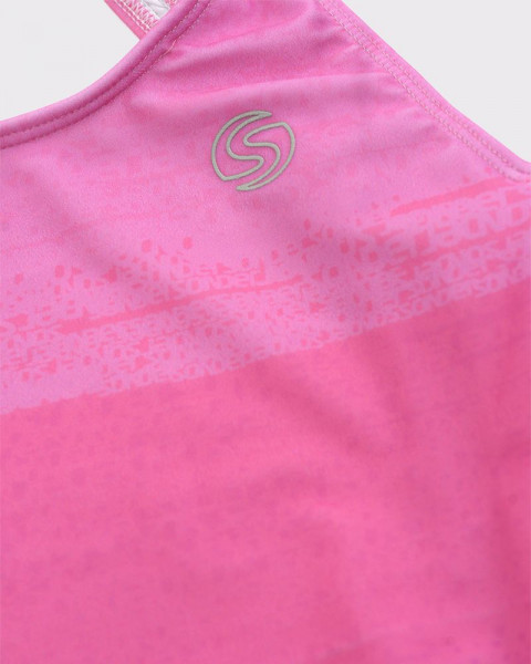 Malla de niña de LYCRA estampada tutti rosa