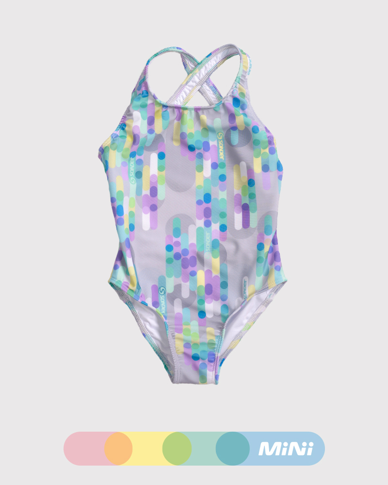 Malla entera de niña de LYCRA estampada Ludo Color