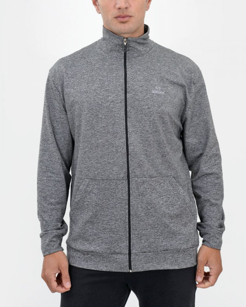Campera de microfibra frisada gris melange oscura