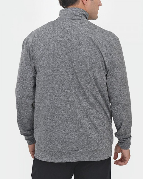 Campera de microfibra frisada gris melange oscura
