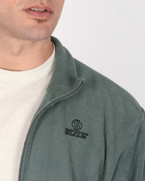 Campera de micropolar verde cemento