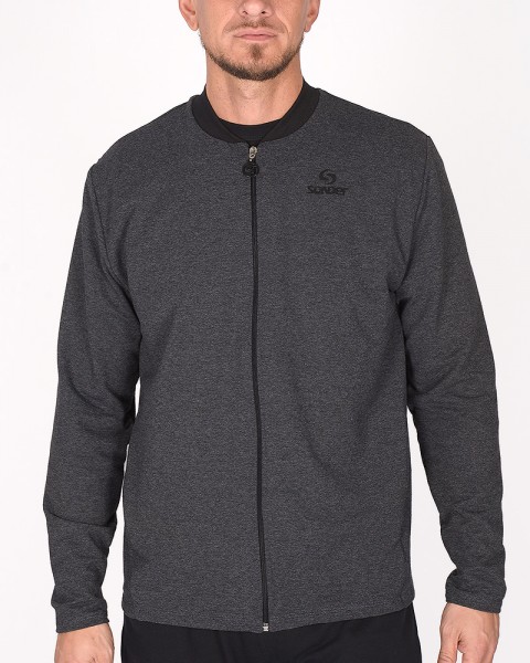 Campera de rústico liviano elastizado gris melange