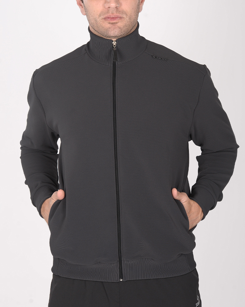 Campera de ottoman elastizado gris oscuro