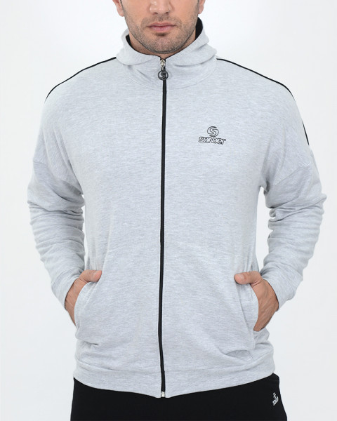 Campera de rústico liviano gris melange claro