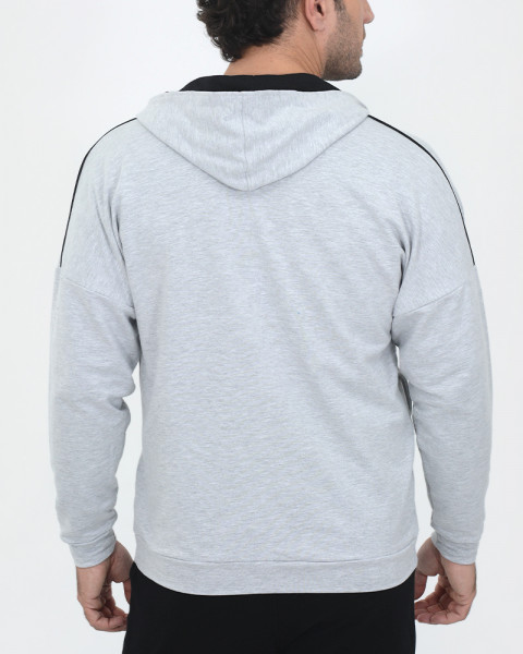 Campera de rústico liviano gris melange claro