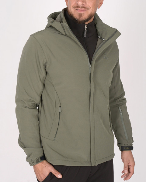 Campera de abrigo verde cemento