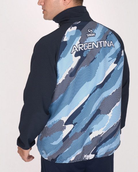 Campera de microfibra estampada Tramo Azul