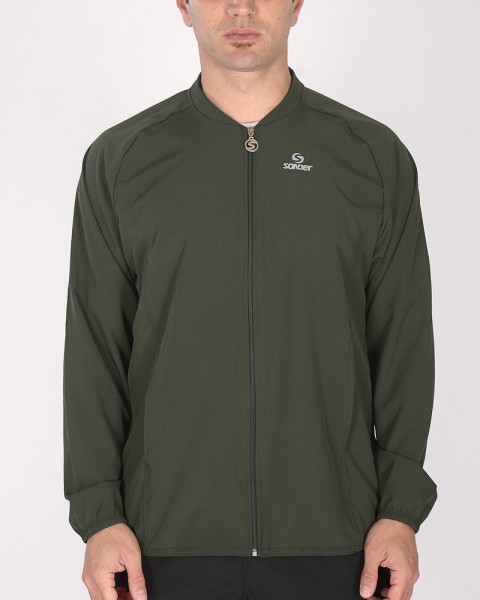 Campera de microfibra elastizada verde militar