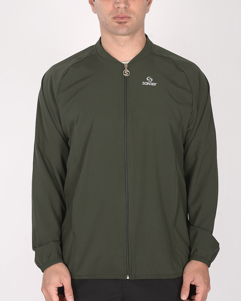 Campera de microfibra elastizada verde militar
