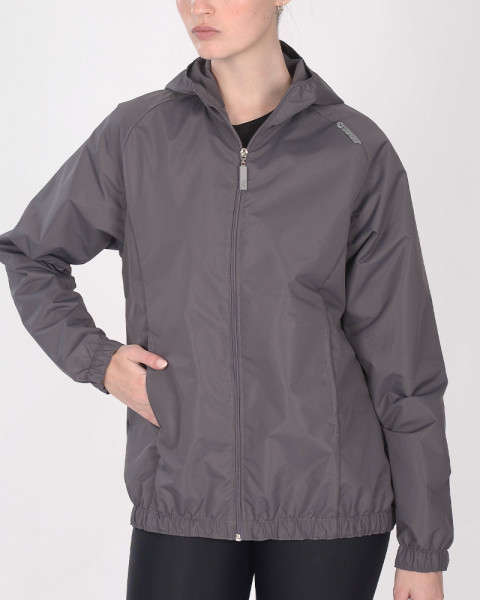 Campera impermeable gris plomo